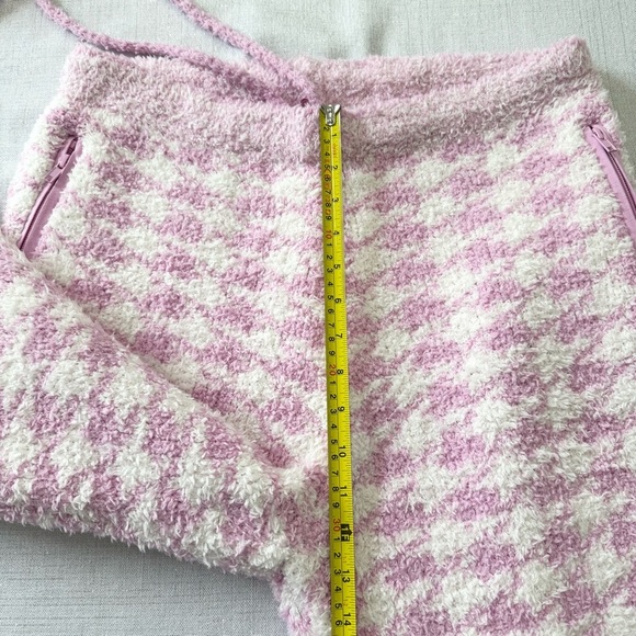 SKIMS Unisex Cozy Joggers in Petal Houndstooth Pink & White Loungewear Size L/XL - Picture 7 of 10